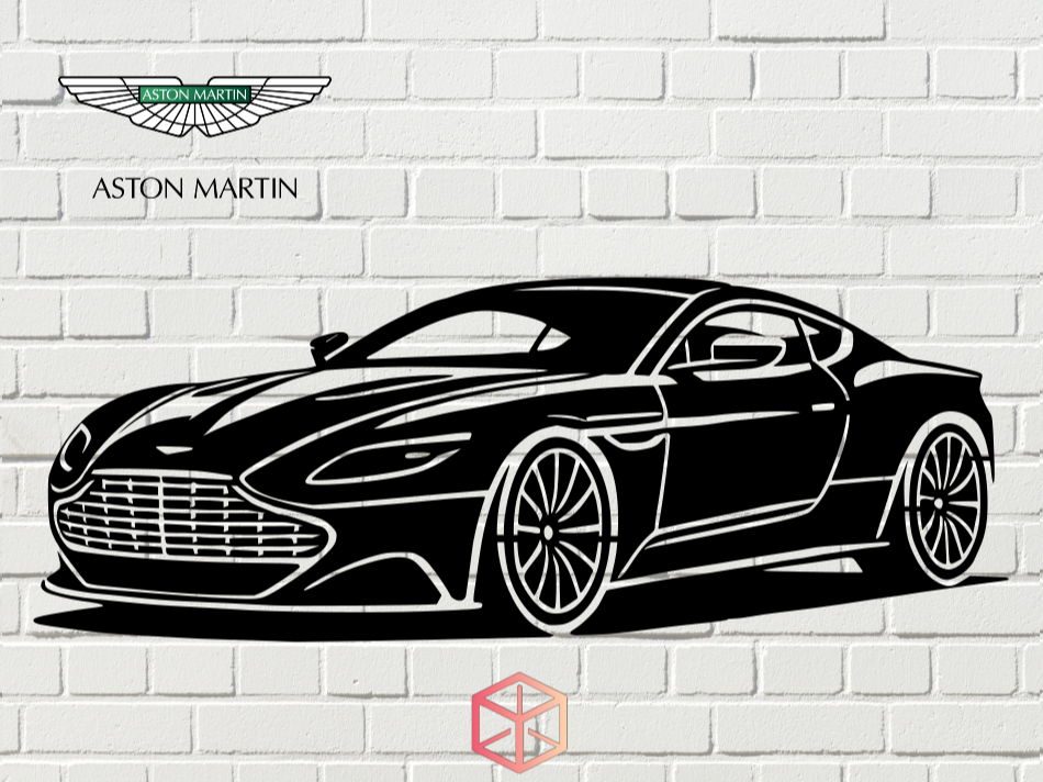 Aston Martin 2 Katmanlı MDF Duvar Tablosu – 50cm Araba Duvar Dekoru – Lazer Kesim Ahşap Tablo – Renk ve Ölçü Seçenekli