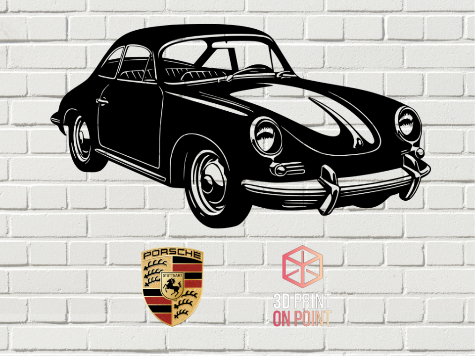 Porsche 356 2 Katmanlı MDF Duvar Tablosu – 50cm Klasik Araba Duvar Dekoru – Lazer Kesim Ahşap Tablo – Renk ve Ölçü Seçenekli