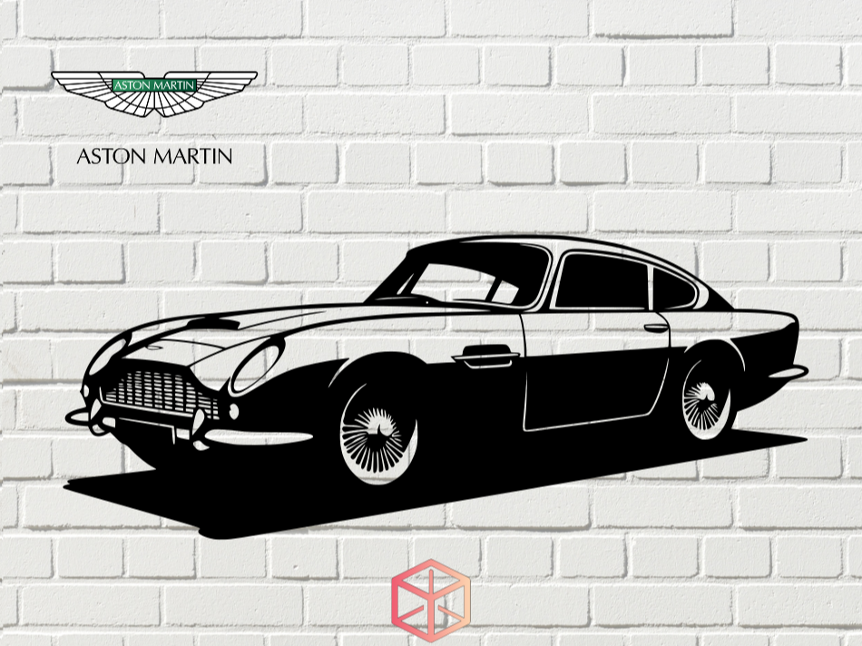 Aston Martin DB5 2 Katmanlı MDF Duvar Tablosu – 50cm Klasik Araba Duvar Dekoru – Lazer Kesim Ahşap Tablo – Renk ve Ölçü Seçenekli