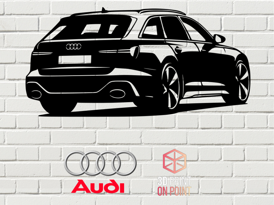 Audi RS6 2 Katmanlı MDF Duvar Tablosu – 50cm Araba Duvar Dekoru – Lazer Kesim Ahşap Tablo – Renk ve Ölçü Seçenekli