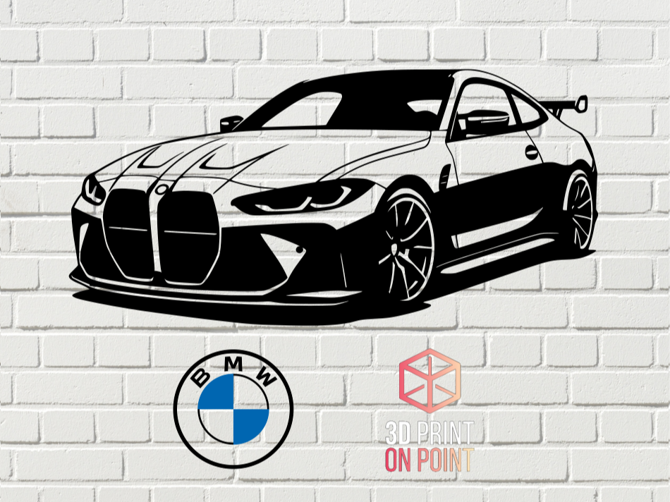 BMW M4 GT 2 Katmanlı MDF Duvar Tablosu – 50cm Spor Araba Duvar Dekoru – Lazer Kesim Ahşap Tablo – Renk ve Ölçü Seçenekli